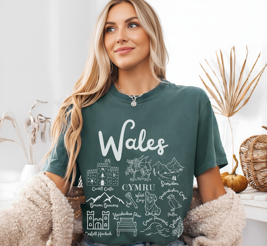 Wales Landmarks t-shirt Comfort Colors®